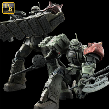 GUNDAM - HG 1/144 Zaku II F LeSean Custom et Zaku II LeSean Custom Unidentified (RFV) - Premium Bandai
